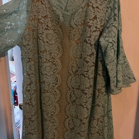 Lane Bryant size 22 teal with nude slip attached - Picture 2 of 6